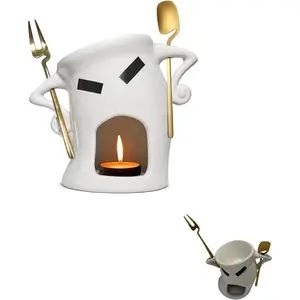 Fondue Mug With Attitude, Cheese, Candy Mini Ceramic Fondue Mugs  Set with 1 Forks & 1 Scoop - Sweet Fondue Cup Set for Gifts Parties Cozy Nights