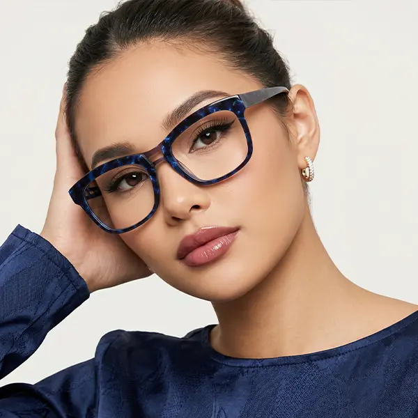 Leon Max 6025 Sturdy Acrylic Statement Frame Glasses - Lightweight, Sleek Modern Women's Fashion Eyewear Frames for School Use, Elegant, Daily Wear, Female, Plastic, Glasses Frames