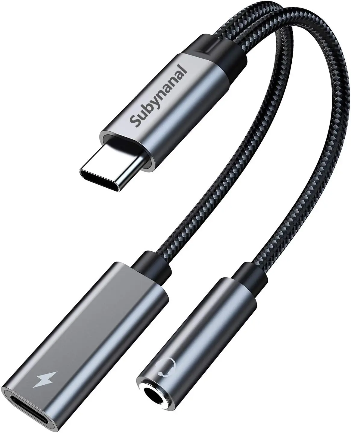 2-in-1 USB C Wired Port Splitter Adapter - PD 3.0 Fast Charging Plug & 3.5mm Aux Audio Dongle for Mobile Devices: iPhone 17 16 15, Galaxy, iPad, Cellphone
