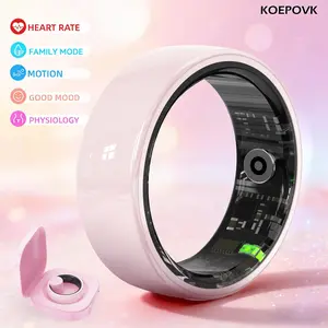 KOEPOKV Ceramic Smart Ring SleepHealth Fitness Tracker Wearable Devices for Women Gift StepCalorie Waterproof Durability Pink Color with Charging Case multifunctional