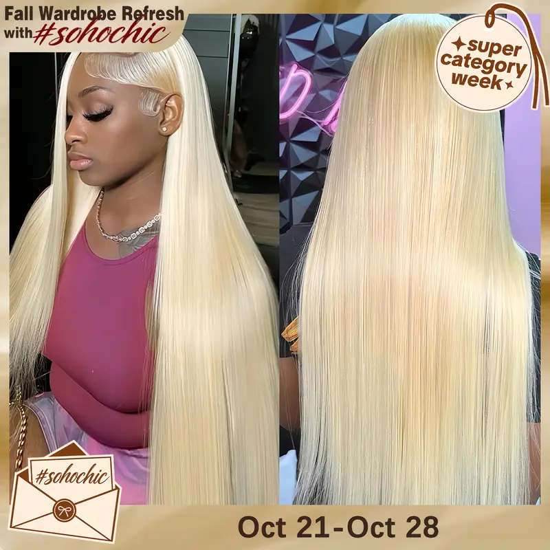 CheetahBeauty 613 Blonde Lace Front Wig Straight 13x6 Lace Frontal Human Hair For Women Brazilian Virgin Hair 10A Grade Pre-Plucked Natural Hairline #SohoChic #tiktokshopstockup