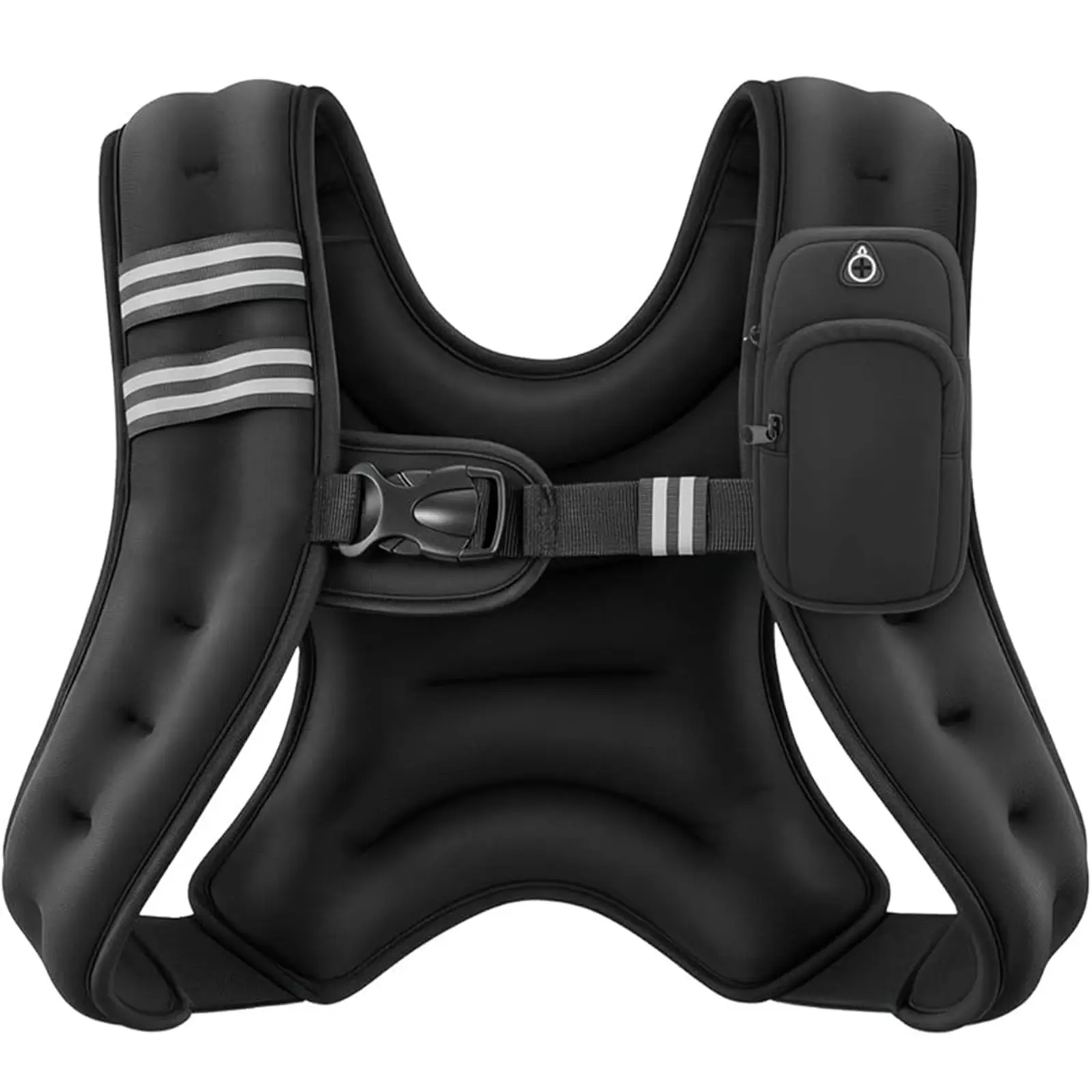 Weighted Vest for Men-Women, Adjustable 12/16 lbs Iron Weight H-Shape Design with Reflective Straps & Storage Pocket, Home Fitness Running Workout Equipment