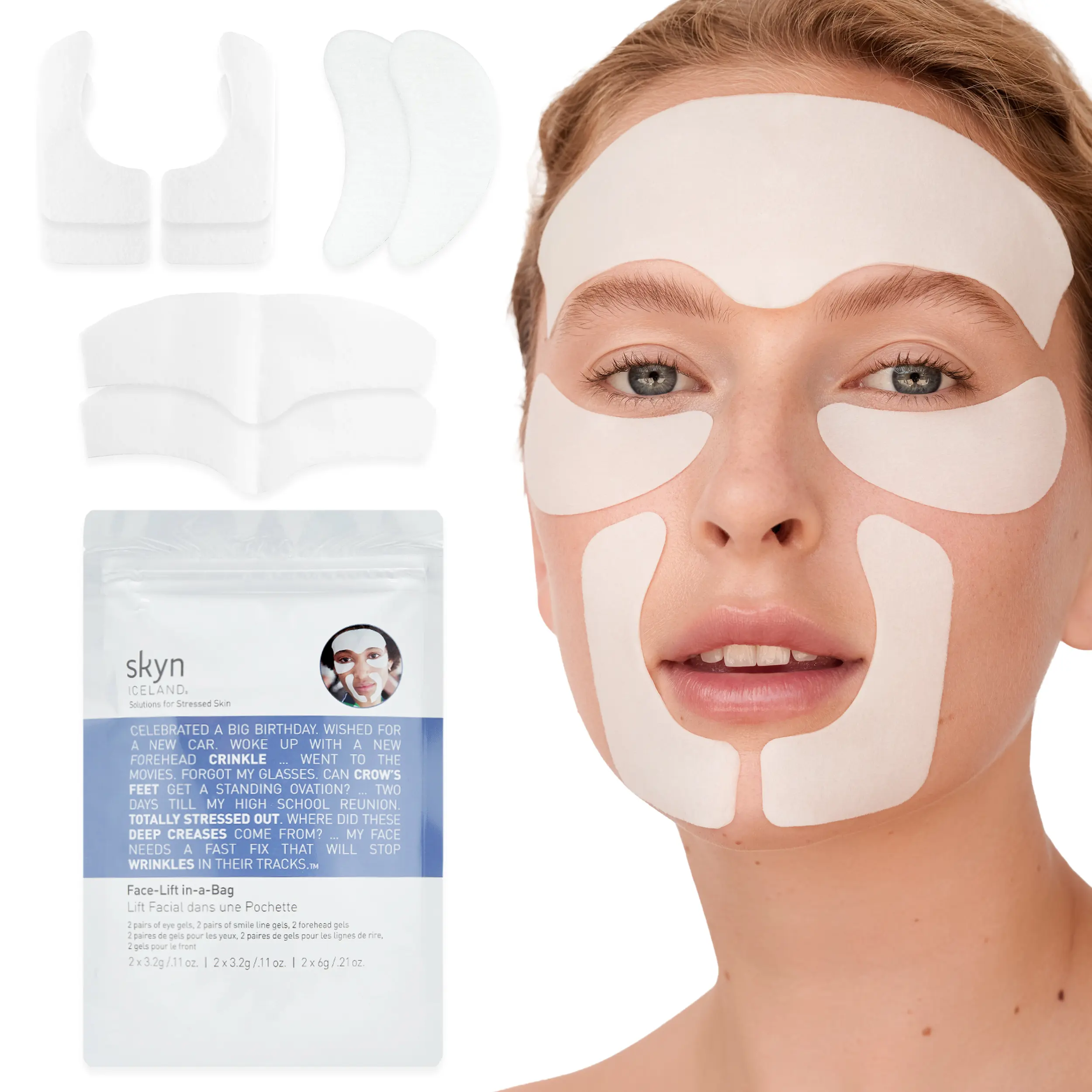 Skyn ICELAND - Facelift in a Bag – Multi-Area Firming Patches (Forehead + Eyes + Smile Lines)