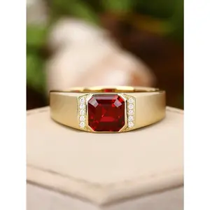 1pc Elegant Ring with Simple Rectangle Design, Unisex Jewelry for Daily Wear & Parties, May Birthstone, Earth Day Gift, All-Season Accessory (Without Box)