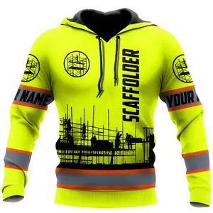 2026 Construction Worker Safety Custom Name 3D Print Unisex Hoodie Men Women Sweatshirt Streetwear Zip Pullover Casual  Tops