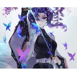 New Anime Demon Slayer Cosplay Costume Kochou Shinobu Wig Kimono Uniform Kimetsu No Yaiba Haori Cloak Suits Party For Adult