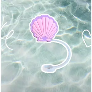 Seashell Silicone Cooty Cover straw drinkware accessories reusable dustproof silicone straw cover