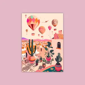 Hot Air Balloons Over A Desert Town -Paint By Number Kit|  Painting Wiz Kit