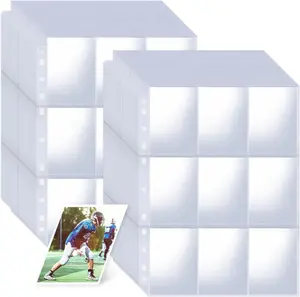 1800 Pockets Card Sleeves Binder Sheets, Double-Sided Trading Card Pages Sleeves, Clear Baseball Card Sleeves for 3 Ring Binder Fit Game Cards, Sports Cards, Business Cards, Coupons Superaimi