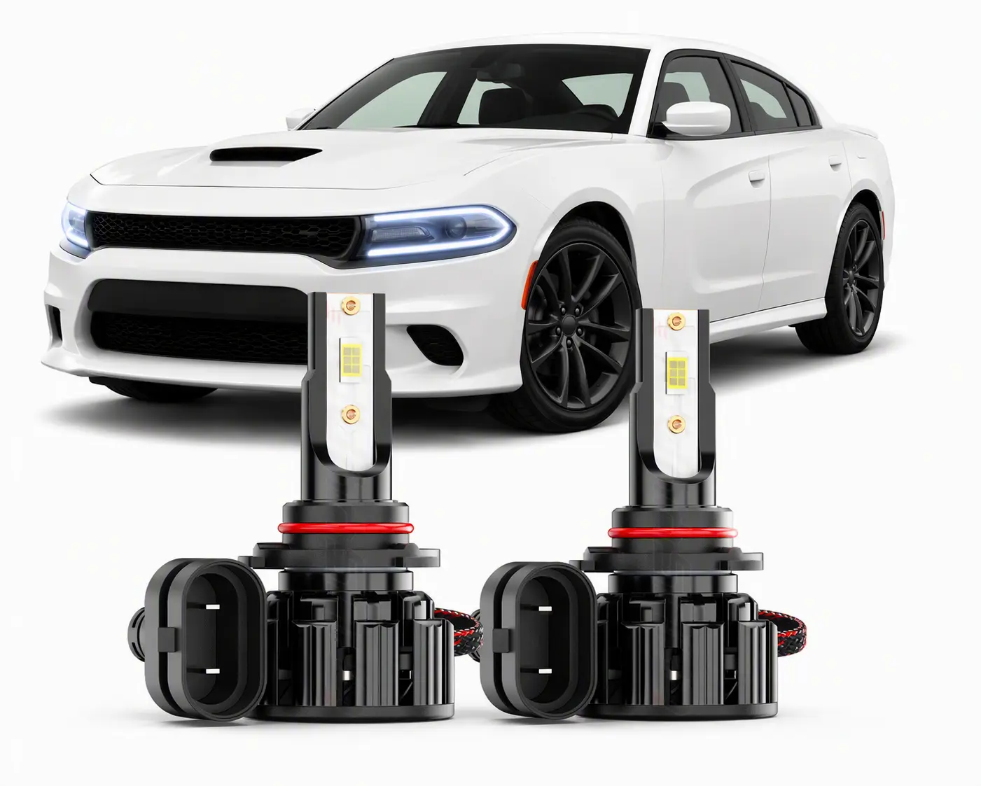 2X LED Headlights Light Bulbs for Dodge Charger 2016 2017 2018 2019 2020-2021 2022 Vehicle Led Led Headlamps Bulbs Headlight Replacement Led Car Lights Led Front Lights