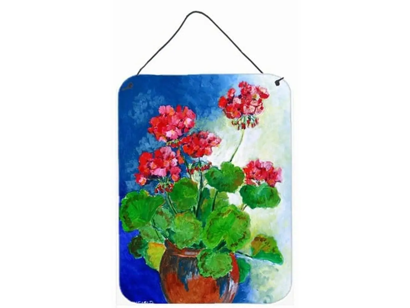 Carolines Treasures BMBO1118DS1216 Geraniums by Maureen Bonfield Hangable Wall or Door Decor Prints, Room Decor Accent