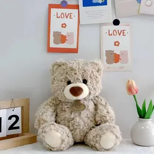 Memorable Keepsake, Cute Teddy Bear Plush Toy - Soft Polyester, Perfect for Car Decor & Gifts for Birthdays, Thanksgiving, Christmas | Deep Brown/Ivory