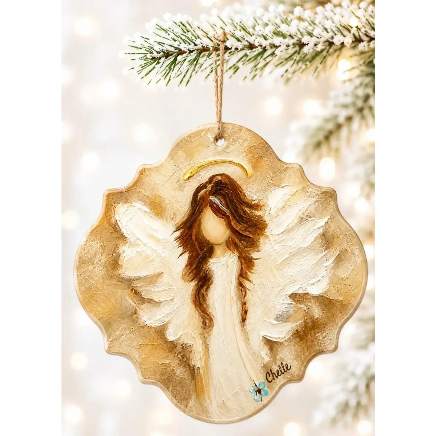 Christmas Ornament: Beige Angel