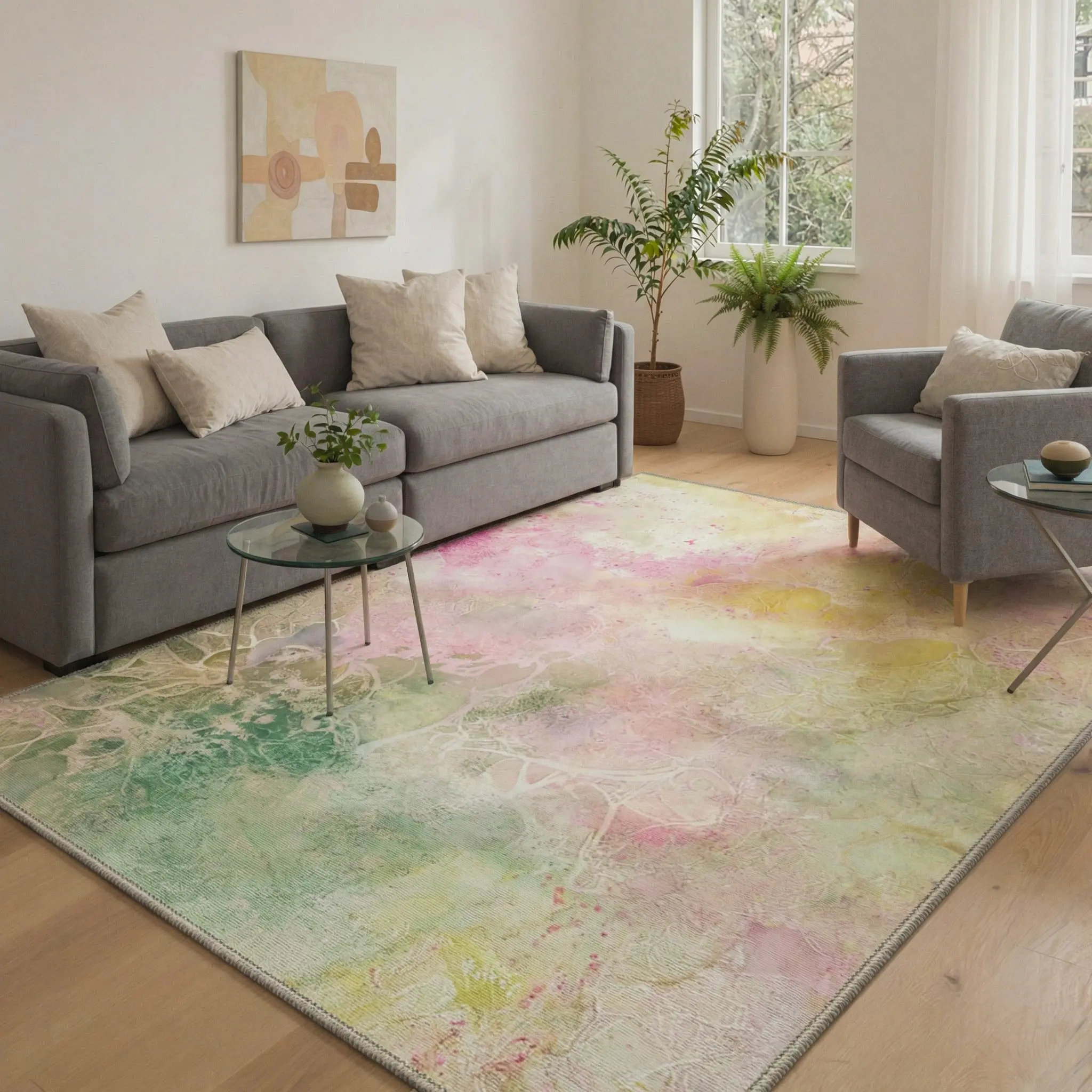 【Deals For You Days】GENIMO Rug – Soft, Pet Friendly, Machine Washable, Non-Slip Area Rug, Home Carpet & Floor Decor, Ideal for Any Room ,ARA1574-ECHO