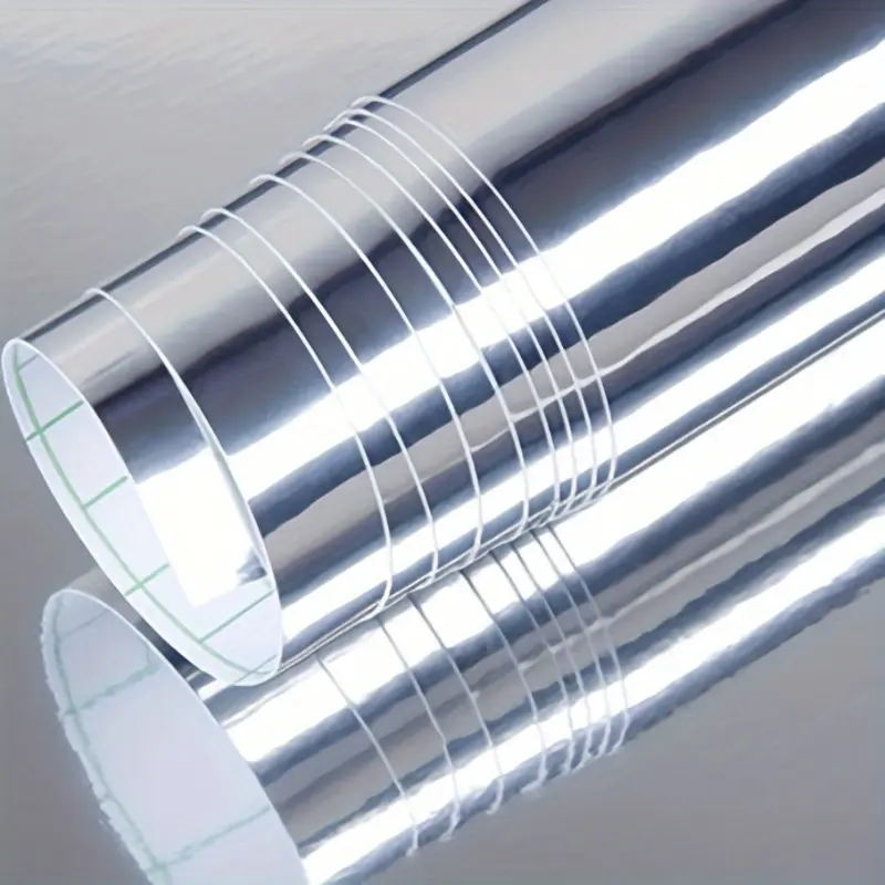 Ultra-Glossy Silvery Chrome Mirror Car Vinyl Wrap - Reflective Decal Sheet with Air-Release Technology for Seamless Application - Durable and Long-Lasting Sticker Film Roll for Cars