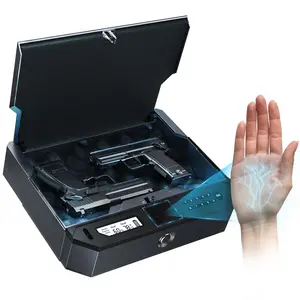 2026 Tiktok New Smart Palm Vein Gun Safe with Auto-Eject Mechanism & Digital Display for Home & Truck Use Biometric Authentication with Three Keys for Enhanced Security With Palm Vein, PIN Code, Key Access