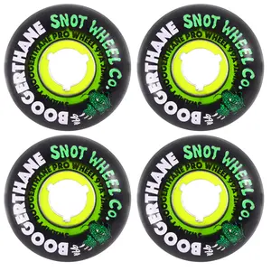 Snot Wheel Co. Skateboard Wheels 52mm Swampy Gator Clear Core 99A Green/Black