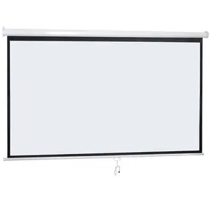 ZENY 100-in 16:9 HD Projection Screen Wall/Ceiling Mount Movie Projector 4K & Active 3D Accessories Metal 87" x 49" Matte White with Black Borders