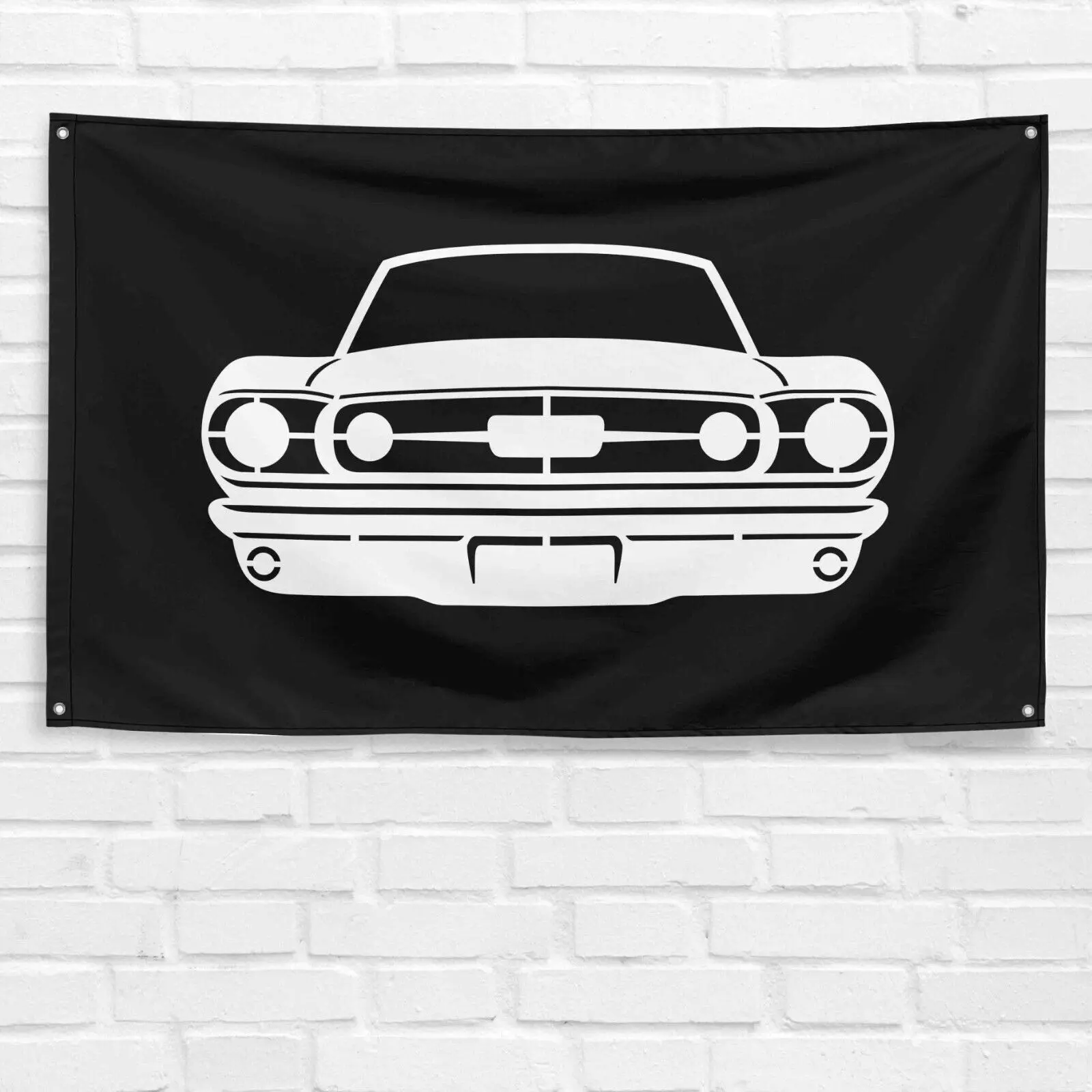 Unbranded & Handmade Vibrant Polyester 3x5 ft Mustang Flag Banner, Home Wall Decor for Mustang Fans, Birthday Gift for Dad, Grandpa, Garage, Birthday Decoration, Synthetic, Wall Decoration