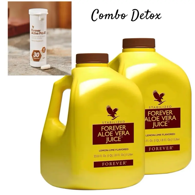 Forever Living Detox Combo - Aloe Vera Juice & Active Pro-B - Colon Cleanser  - 100% Natural - 33.8 Fl Oz - For Digestion & Immunity Support - Facial  Healthcare Supplement Vitamin Dietary Lemon - TikTok Shop
