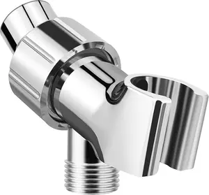 Adjustable Handheld Shower  Holder- Brass Ball,  ABS Bracket- 360  Rotatable Arm Mount and Hose Connector, Shower Adapter- Adjustable Shower Arm Mount,  (Chrome)