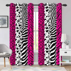 2pcs Classic Leopard Print Curtain Set, High Definition Digital Print, 100% Polyester, Durable Fashion Home Decor Fabric