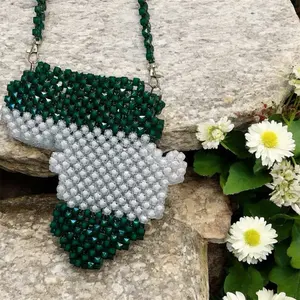 African Map Bag for Evening Outing - Beaded Design