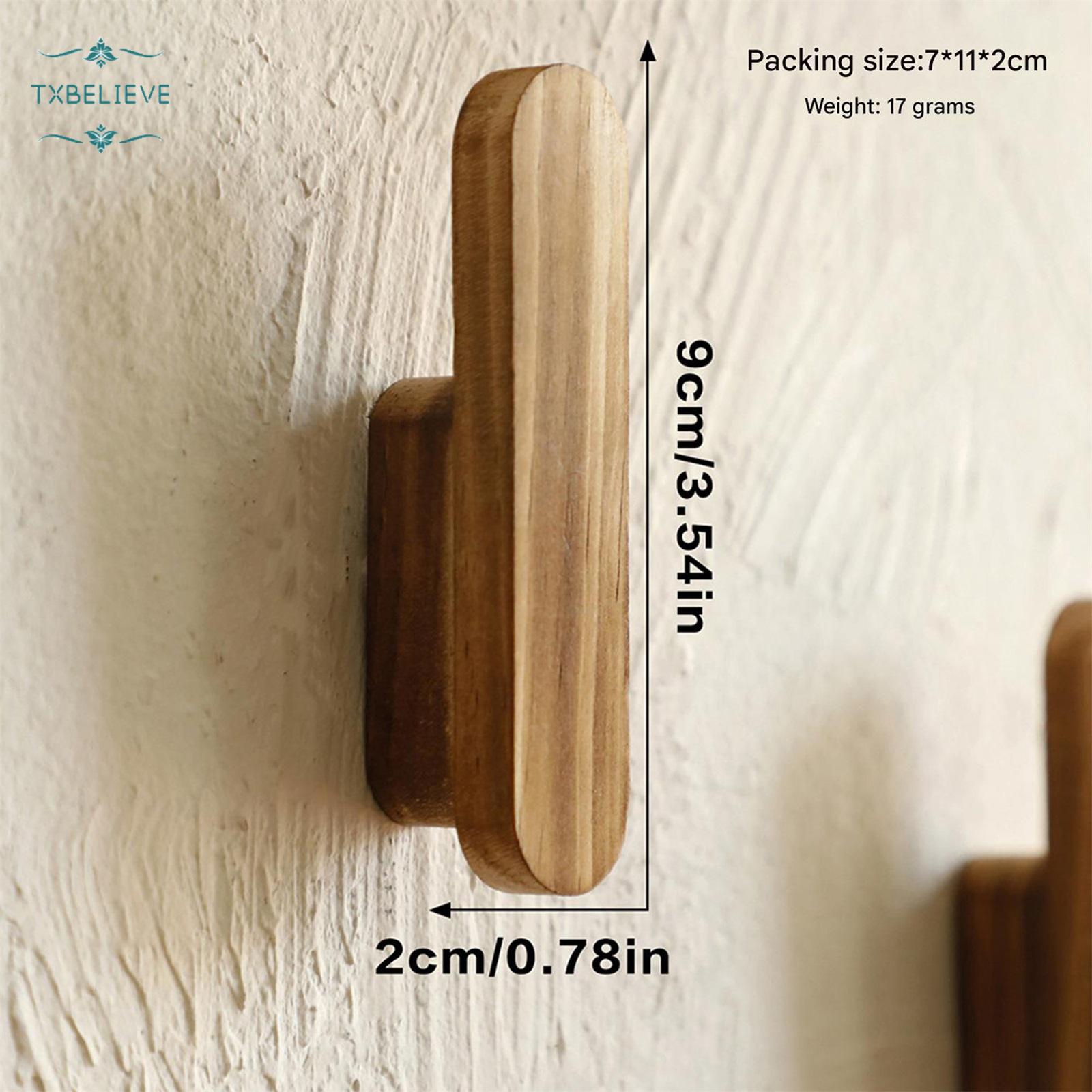 Rustic Wooden Wall Hook, Handmade Bohemian Coat and Hat Hanger for Entryway, Bedroom, Bathroom - Decorative Mounted