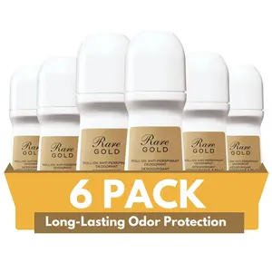 AVON Rare Gold Roll-On Deodorant – 2.6 oz (Pack of 6) | Long-Lasting Freshness & Elegant Fragrance for 48-Hour Odor Protection