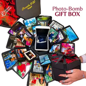 DFY- (Done For You) Photobomb Explosion Gift Box (24 Photos) Custom Memory Pop-Out Photo Album | Valentines Day, Birthday, Proposal, anniversary gifts | Gifts for her, gifts for him