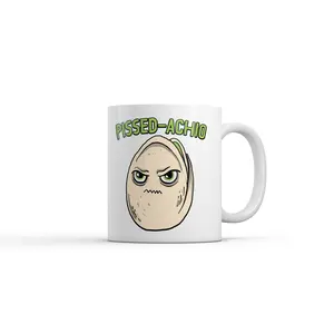 Pissed Achio Mug Funny Sarcastic Pistachio Graphic Novelty Coffee Cup - 11oz Funny Coffee Mugs Ceramic Printed Drinkware Cup