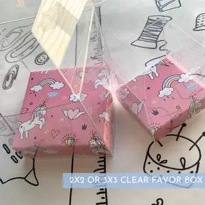 Unicorn and Rainbows Party Favor Box -  2x2 or 3x3 inches Treat Boxes for Birthdays, Baby Showers, &  Mystical Parties