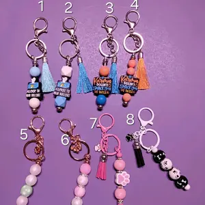 Beaded Keychains with Tassels and Inspirational Quotes for Stylish Accessory - Unique Beaded Design & Playful Tassels - Perfect Gift for Friends and Family