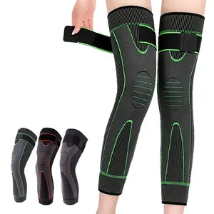 1 Pair of compression knee pads for support, extended striped sports sleeves, arthritis joint pain protection, elastic knee pads, Sports Knee Brace
