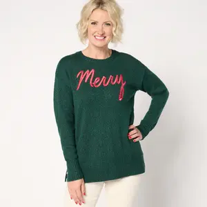 Jingle Belles by Kim Gravel Let's Get Cozy Makin' Merry Tunic Sweater