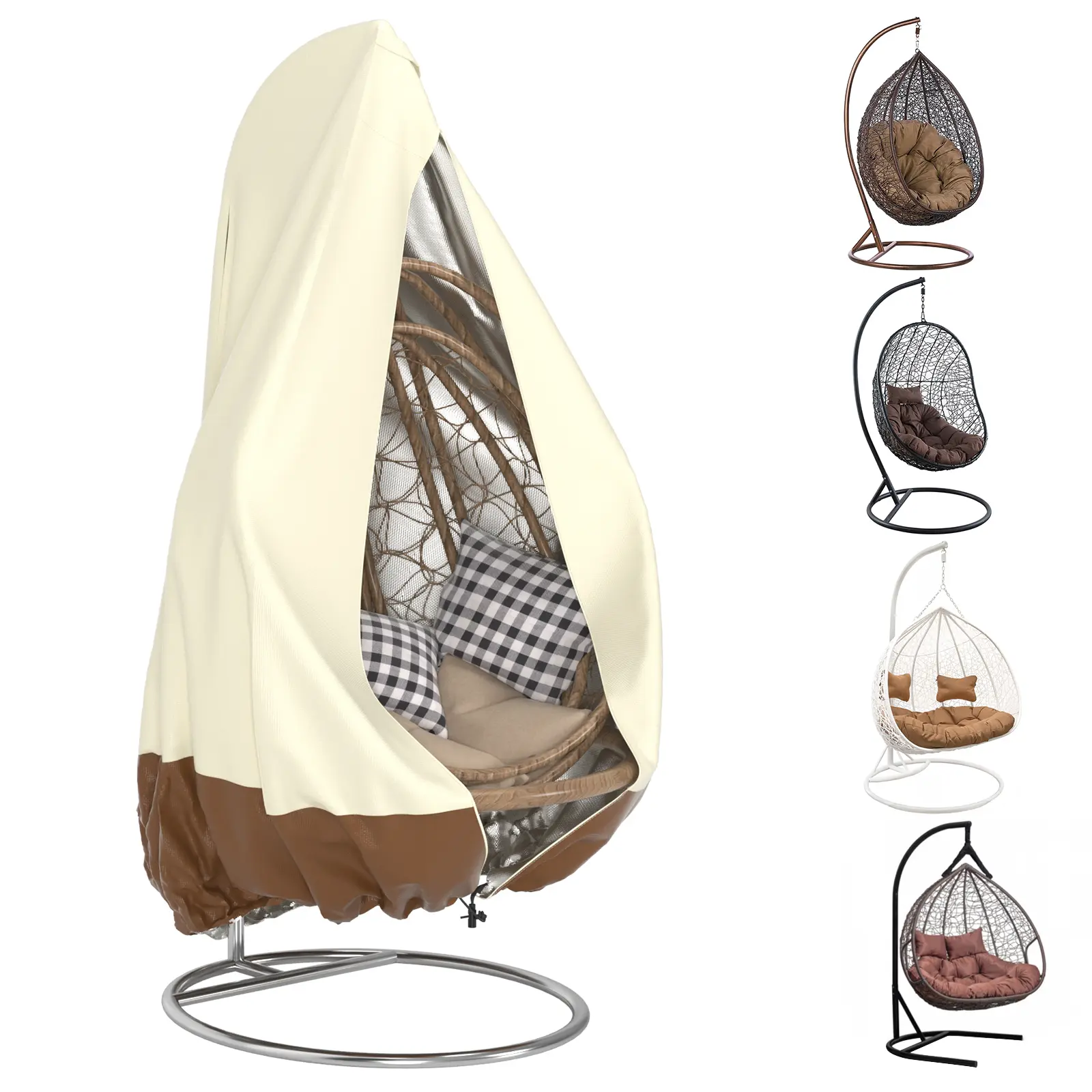 Patio Egg Chair Cover Hanging Outdoor Double Wicker Egg Swing Covers Rocking Chair Cover Waterproof Furniture Cover