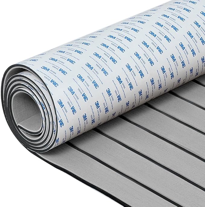 Boat Flooring EVA Foam Boat Decking Faux Teak Marine Flooring Boat Sea Deck Flooring for Yacht, Motorboat, RV, Kayak and Swimming Pool Outdoorfun Easy Customized Cutting