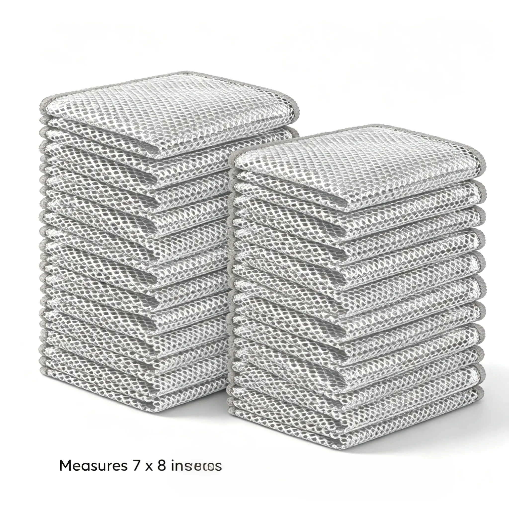 Double-Sided Cleaning Cloth 10-Pack – Non-Scratch Silver Wire & Bamboo Charcoal, Super Absorbent, Easy Rinse for Pots, Pans, Dishes