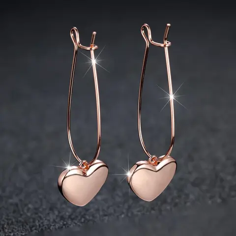 1 Pair Heart Shaped Dangle Earrings, Fashionable Casual Matching Earrings Jewelry Gifts for Daily Use, Classic Fashion Accessories for Party, Elegant Minimalist Earrings, Earrings Dangling