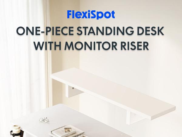 FLEXISPOT Electric Standing Desk with Built-in Monitor Riser, One-Piece ...