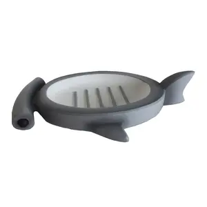 212 MAIN Polyresin Hammerhead Fish and Sharks Soap Dish - Home Goods Bathroom Accessory, Free-Standing Wall-Mountable Multi-Purpose Trinket Holder, Easy-Clean Supply