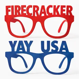 Patriotic Word Glasses Set - Firecracker & Yay USA