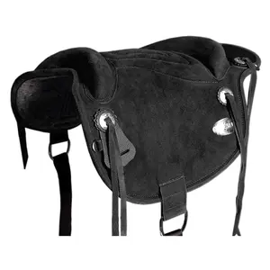 HILASON Western Baretek Bareback Pad Horsemanship Treeless Leather Black | Saddle Riding for Horses