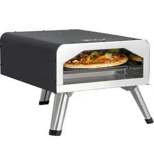 Deco Chef Electric Pizza Oven with 12" 2-in-1 Pizza Stone and Grill, 13" Double Wall Oven