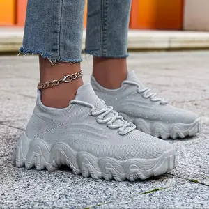 Women's four seasons casual fashion versatile casual sports shoes, breathable running shoes, lightweight mesh fitness shoes, casual non-slip fitness shoes