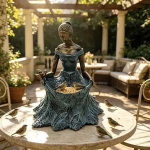 Beautiful Fairy Bird Feeder for Yard, Garden, Balcony, Winter Feeding, Squirrel-Proof, Attracts Hummingbirds, Sparrows, Handmade Decorative Statue