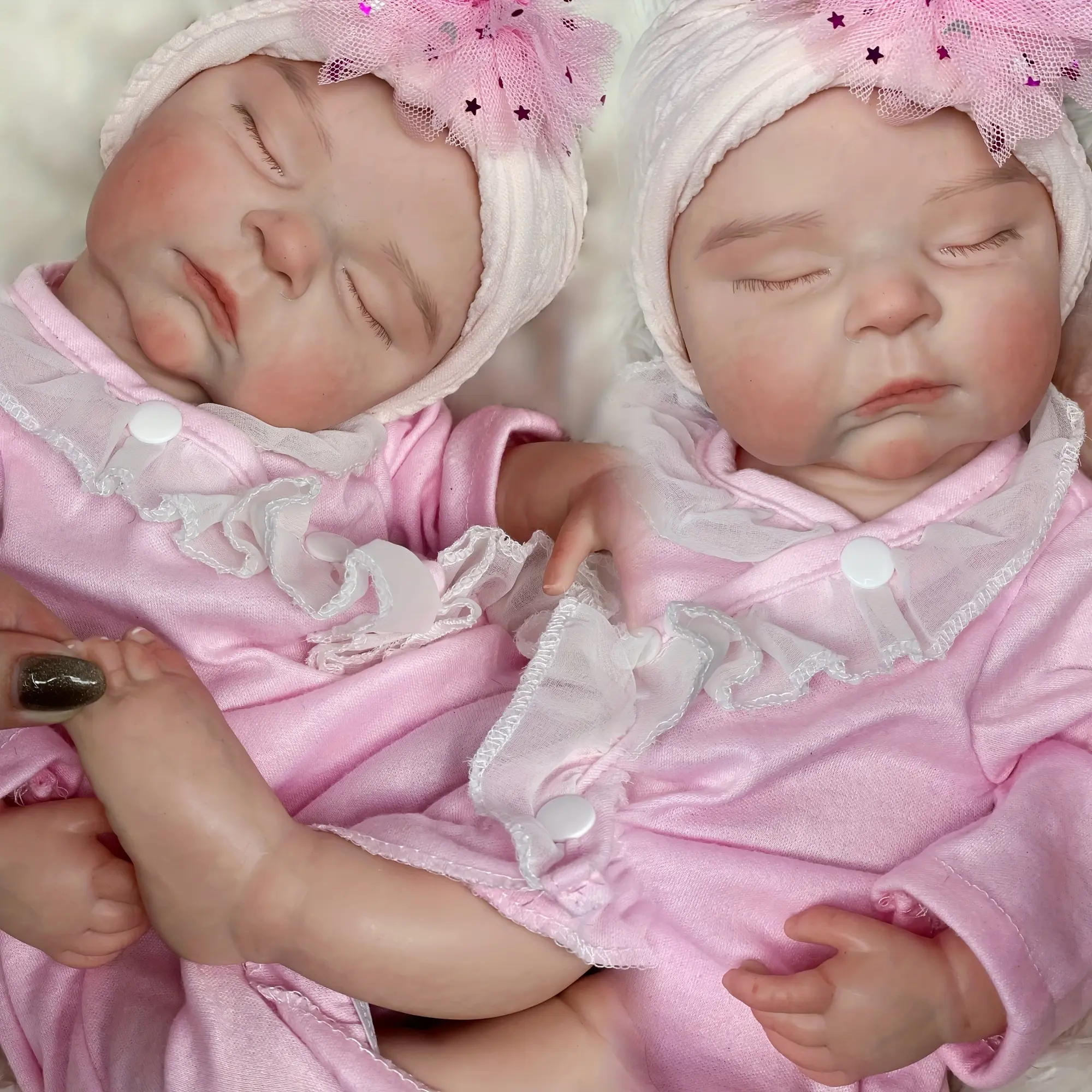 18 Inch/45 CM Sleeping Girl Peaches Whole Silicone Reborn Dolls Full Body Soft Solid Silicone Reborn Doll Artist Painting Girl Doll Toys For Family's Gift Corpo De Silicone Inteiro Muñeca