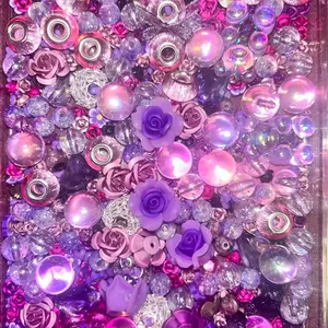 Lavender Deluxe Metal Acrylic Stone DIY Bead Mix Luxury High Quality Jewelry Making Kit for Elegant Handmade Accessories