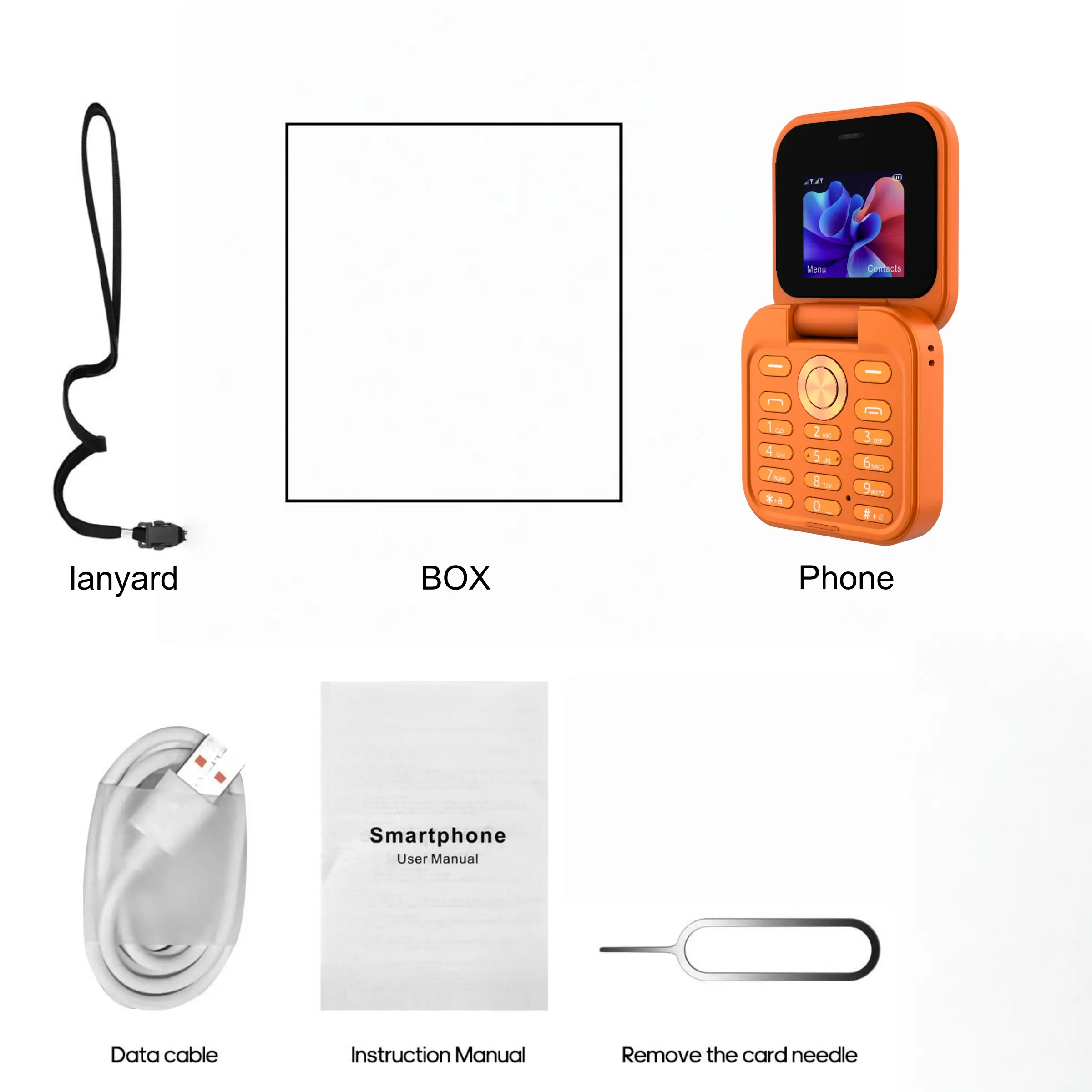 Fuffi Foldable Flip Mini Phone, 1.77 Inch Screen, 2G Network, Dual