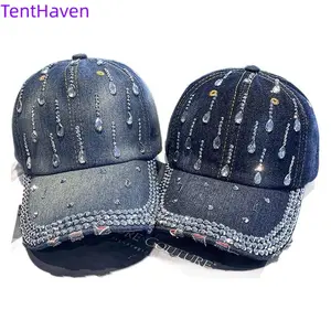 Women's 2026 New Stylish Trendy Korean Design Diamond Studded Duckbill Baseball Cap - Face Enhancing, Versatile for Daily Wear